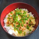 キムチ納豆の卵かけ丼